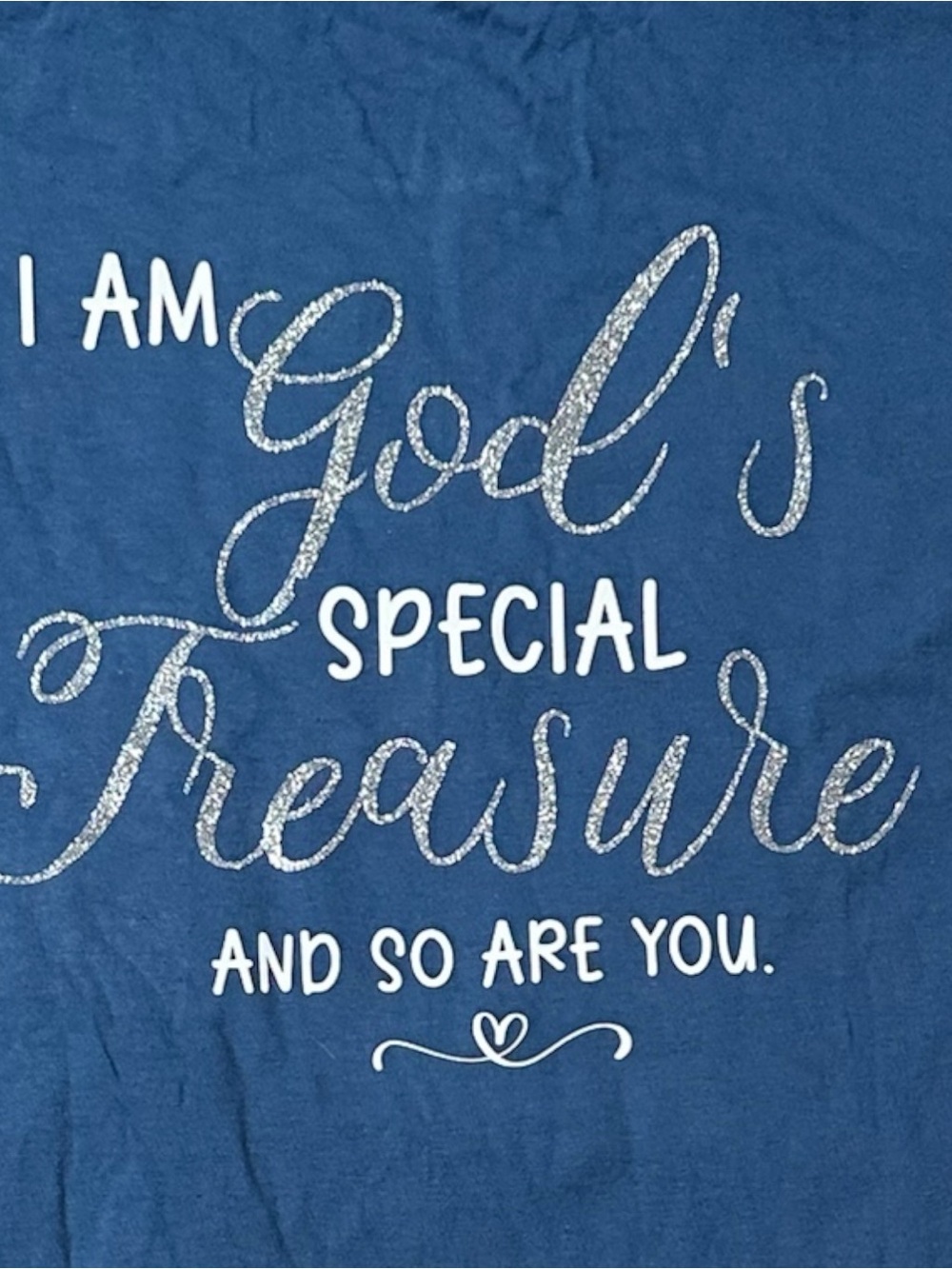 Blue Short Sleeve Tee- Faith Shirt- Gods Special Treasure - Picture 2 of 4
